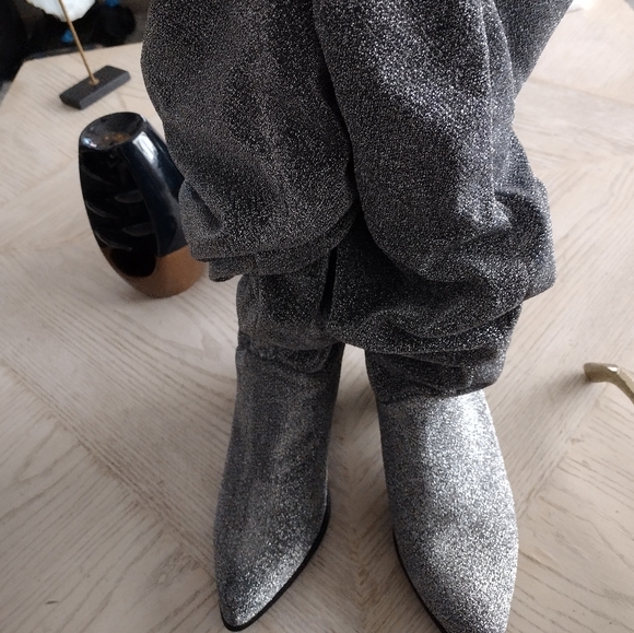 Silver Glitter Boots - Picture 3 of 6